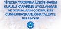 YİYECEK YARDIMINA İLİŞKİN HAKEM KURULU KARARININ UYGULANMASI VE SORUNLARIN ÇÖZÜMÜ İÇİN CUMHURBAŞKANLIĞINA TALEPTE BULUNDUK