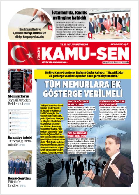 TÜRKİYE KAMU-SEN GAZETESİ 113. SAYISI