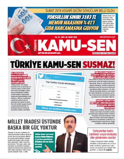 TÜRKİYE KAMU-SEN GAZETESİ 117. SAYISI